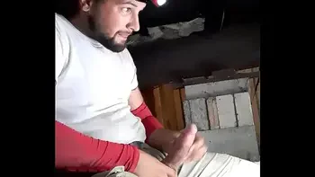 Huge cumshot long fat dick at work