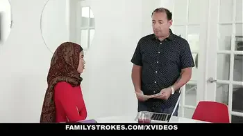 FamilyStrokes - Stepsister (Maya Farrell) Learns To Suck My Cock In Her Hijab