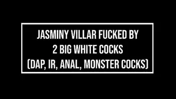 Brazilian beautiful ebony princess, Jasminy VILLAR fucked by 2 huge white cocks (DAP, Interracial - WMBW, gapes, ebony, prolapse, ATM, Ball-deep anal) OB334