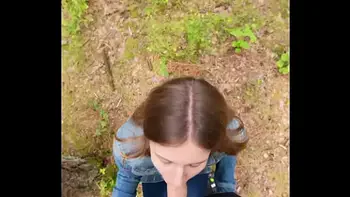 I went for a walk after fucking at home and decided to suck him off again and swallow cum outdoors