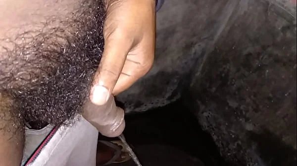 Hot pissing in Indian bathroom big black cock