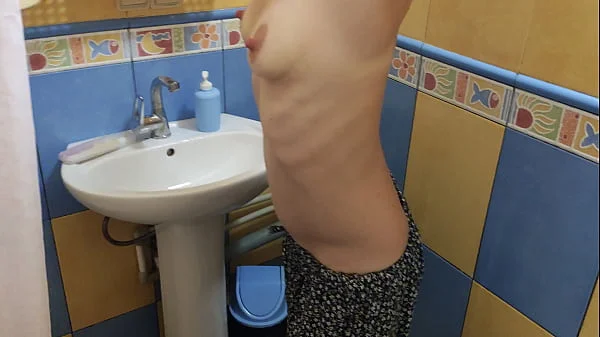 Fucking in the shower milky MILF and her hairy pussy. She spray some milk on him to make his extra hard 4K