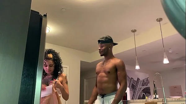 Sexy Latina Putting the Groceries away then take a Big Black Dick (Part 2)