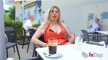 Hot blonde girl-next door Tania López shows us her routine before fucking our guy!