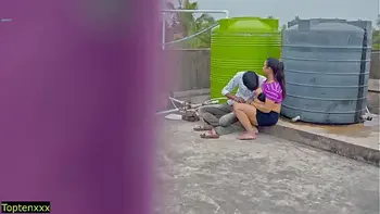Hindi real Hot Sex at roof! Plz Don't Cum Inside pussy