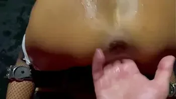 BDSM slave Monika Fox gets hard fingering holes and piss in mouth and ass