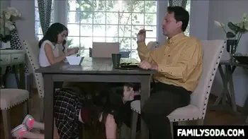 Perv stepdad bangs stepDaughter and friend on a sleepover