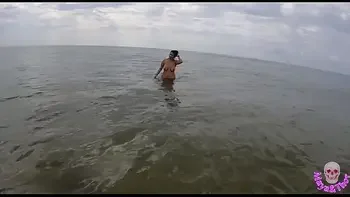 HOT couple having sex on public beach