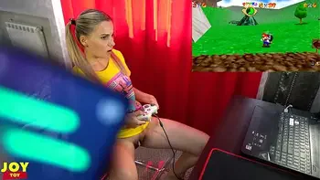 Letsplay Retro Game With Remote Vibrator in My Pussy - OrgasMario By Letty Black