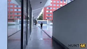 HUNT4K. Blonde babe Naomi Love is showing off her natural boobs and cheating on her BF in front of him