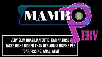 Very slim Brazilian cutie, Karina Rose takes dicks bigger than her arm & drinks p1e (DAP, Dry version, Anal, ATM), 4on1, slim, monster cocks) OB441