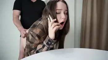 Fucking my stepsister while she's on the phone.