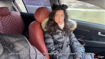 Risky Public Sex in the Car Huge Cum on Face and Cumwalk in metro