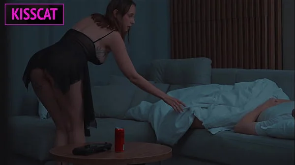 Step son Touches Step mom's Tits in Shared Bed and She Fucks Him Cowgirl the Next Day