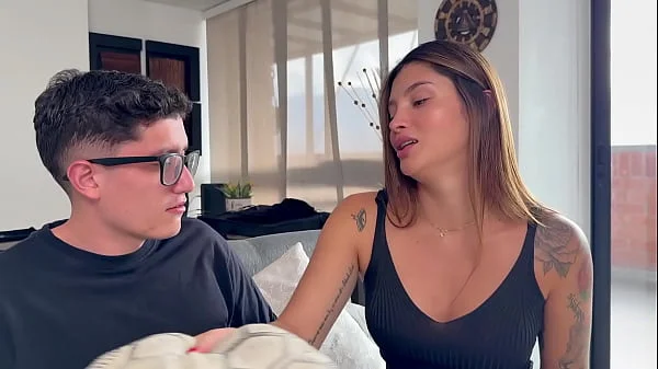 Cuckold Husband Watch as his wife fucks his stepson's big cock up the ass until creampie! Pipe Boy, Salome Gil and Sr Matamorrros
