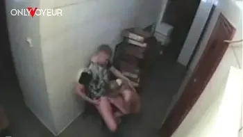 Public Voyeur. Hot blonde being baked hard in a bakery utility room