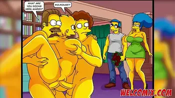 Watching my wife fucking another man! Simpsons porn Cuckold!