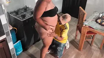 My neighbor helps me spend the night and in the end I get a good fuck