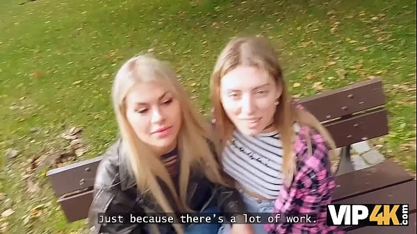 VIP4K. Naughty blonde lesbian didn’t see a problem to fuck on a job interview in front of her girlfriend