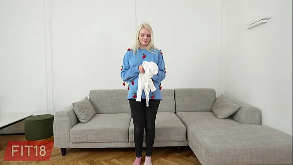 Fit18 - Amber Kawaii - Casting Tall Blonde German In White Bodysuit - 60FPS POV
