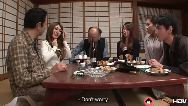 Cock hungry neighborhood babe Kiyoha Himekawa and her two slutty housewife friends Reika Sawamura and Toko Manaka invite horny guys over to service their hairy little fuck sticks in a wild orgy party