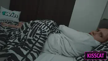 Taboo Fantasy Turns Real? Step mom Helps Step son in Share Bed with Hand, but Fills Pussy with Cum