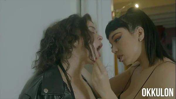 OKKULON - Rough and Sloppy Lesbian Spit Kissing (Little Puck, Victoria Voxxx)