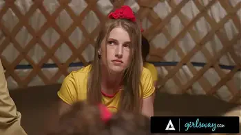 GIRLSWAY - Camp Counselors Discipline Leana Lovings & Demi Hawks WITH 3-WAY LESBIAN SCISSORING!