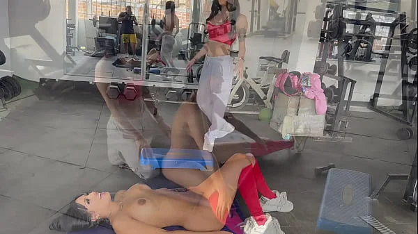 My transgender trainer gets horny when she makes me do squats without clothes and starts touching my ass and tits - MAY HERNANDEZ