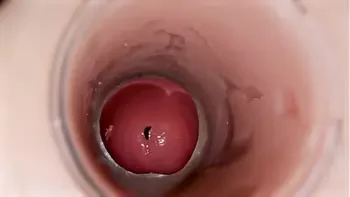Camera inside deep pussy captures huge ejaculation of sperm