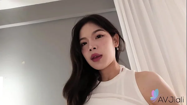 Chinese girl Mia with big tits enjoys sex.