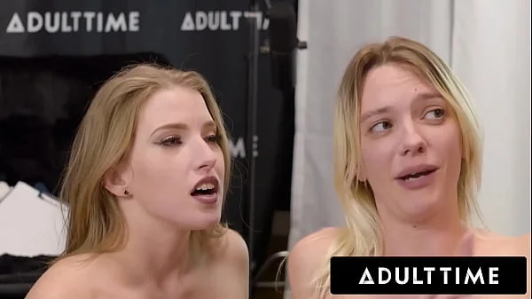 ADULT TIME - Busty Lesbians Octavia Red & Kenna James CAUGHT EATING PUSSY On Podcast Set! FULL SCENE