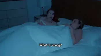 Step sister shocked when step son cum in step mom while share bed sex in hotel room (feat. Kisscat)