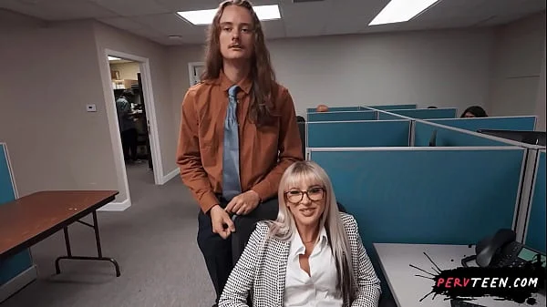 Cheating Teen Talks on Phone with Boyfriend While Boss Fucks Her at Office