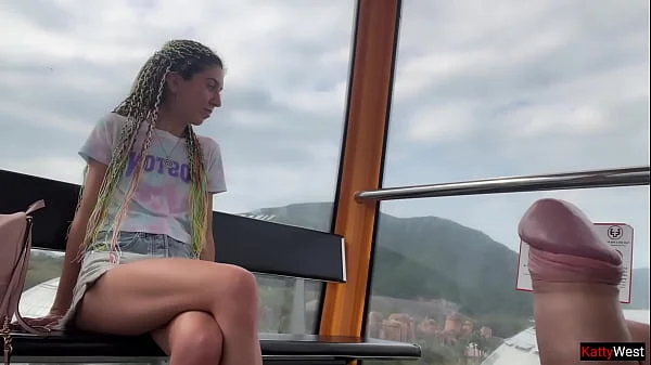 Public Dick Flashing - Girl Jerks My Cock And Swallows Cum On Ferris Wheel