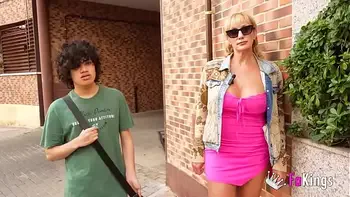 Very experienced MILF gives sex lessons to inexperienced young man, Victoria Vera and her BIG TITS at FAKings