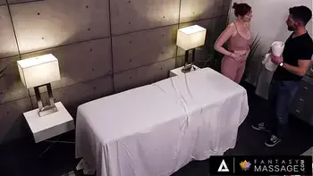 FANTASY MASSAGE - Hot Babe Valentina Nappi Gives A BJ And Handjob Under The Table During A Massage