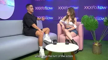 Hot Interview Ends in Wild Threesome: Latina MILF Subdued by Maxx Betancur and Mercilessly Kissed by the Presenter