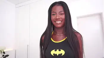 20 years Brazilian tall ebony beauty with perfect breasts, Jenny Pretinha gets fucked 2 white cocks (DAP, Anal, farting, monster cock, IR - WM/BW) OB521