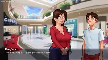 Summertime Saga By DarkCookie - Hot Stepmom Debbie in Seductive Sexy Dress Begs Him to Kiss Her