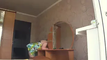 Neighbor watches chubby milf through open window. PAWG.