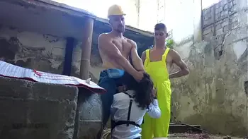 Three workers persuade a fragile inspector to fuck. Katty West   DisDiger, Falcon Al and Kit Belove