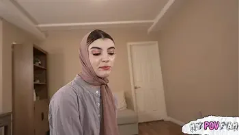 Hijab princess learns how to suck dick