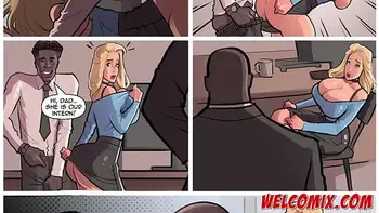 Hot blonde getting a job! Job Interview! Interracial porn comics!