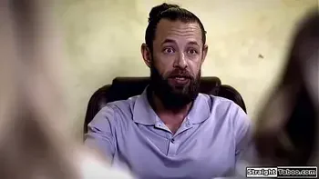 Two teens lick ifo the college counselor and the perv joins