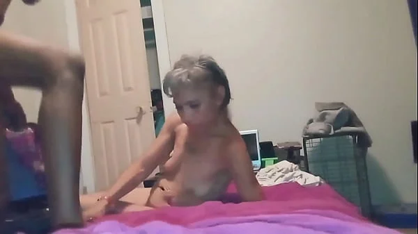 Slim Petite Ebony Gets Cumshot Then Interracial Granny Blowjobs