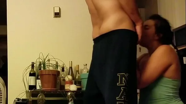 Slutwife sucks neighbor's cock while hubby waits