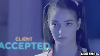 Sexy robot teen gave her body and ass to the client