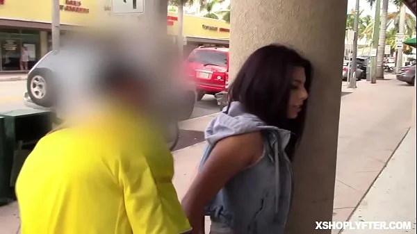 Shoplyfters tight teen pussy gets spreadeagle fuck!