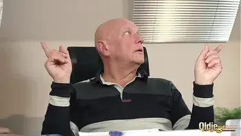 Old manager at the office fucks his two beautiful assistants right in his office he puts his cock inside their pussies fuck them hard and cums right in their mouths so he can watch them lick the cumshot and spit it